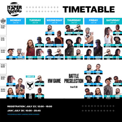 Timetable 2023 - Hyper Week